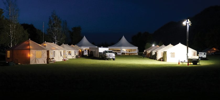 Tent and light tower