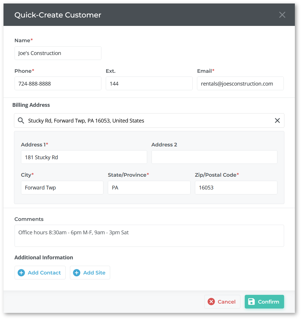 Contracts 2.0 - Quick-Create Customer SHADOW